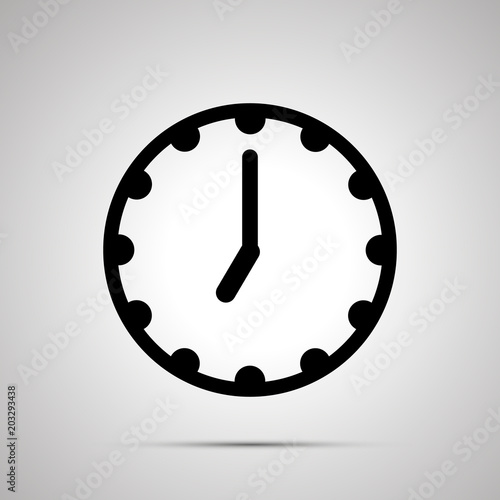 Clock face showing 7-00, simple black icon on white