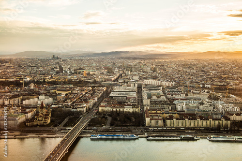 Photography Panorama von Wien bei Sonnenuntergang