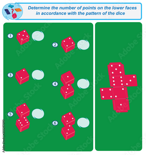 Logical task. Determine the number of points on the lower faces