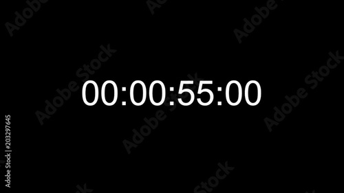 Time 1006: Timecode countdown real time one minute 25 fps. photo