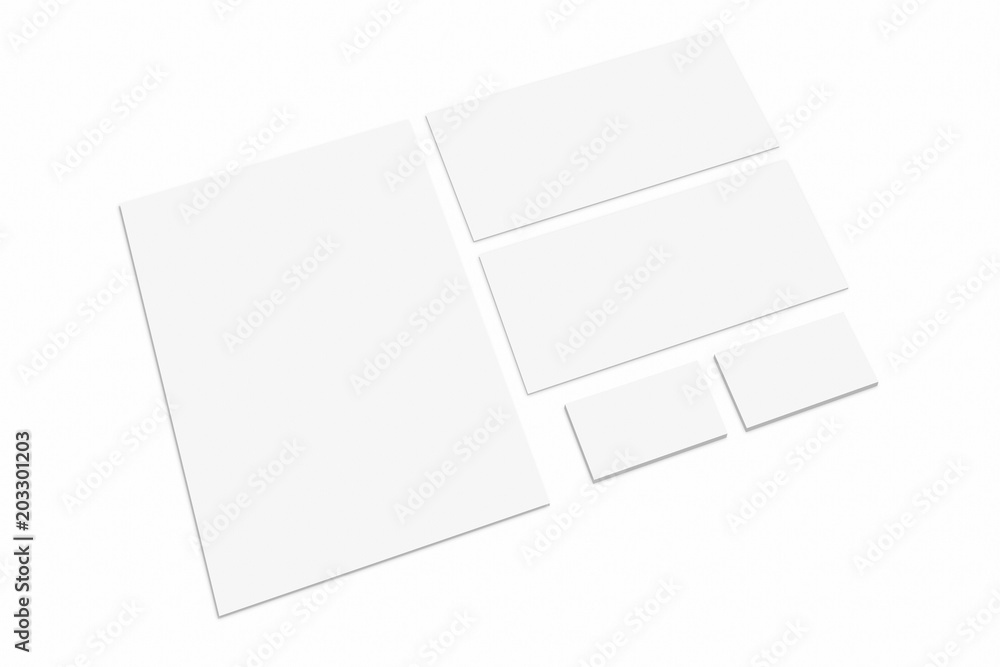Blank stationery and corporate identity set on white background. Branding Mock-Up. Blank stationery and corporate identity set on white background. Branding Mock-Up.