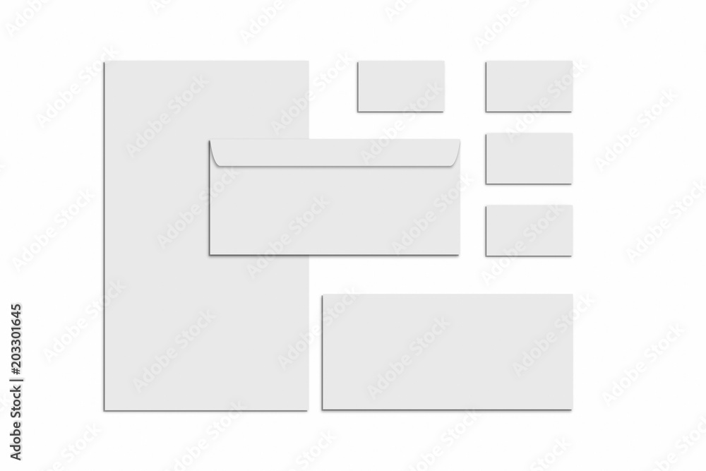 Blank stationery and corporate identity set on white background. Branding Mock-Up. Blank stationery and corporate identity set on white background. Branding Mock-Up.