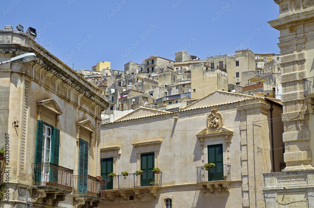 The historical city center of Modica in Sicily, Italy is a UNESCO world heritage site.