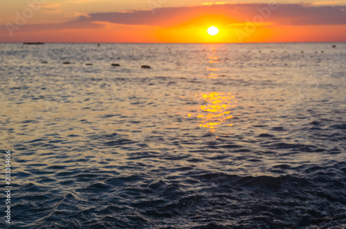 Amazing sea sunset  the sun  waves  clouds