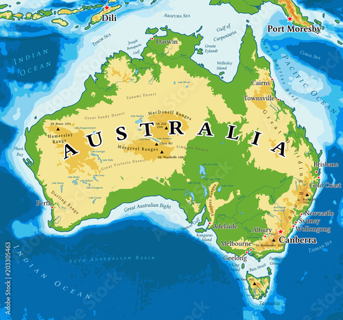 Australia physical map
