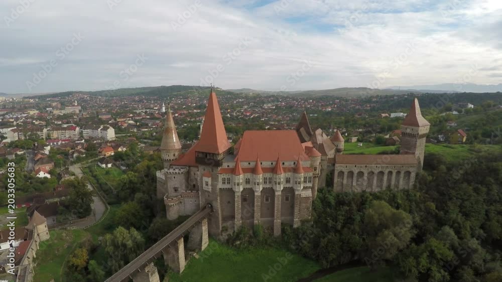 Aerial view of Corvin Castle Aerial view of Corvin Castle