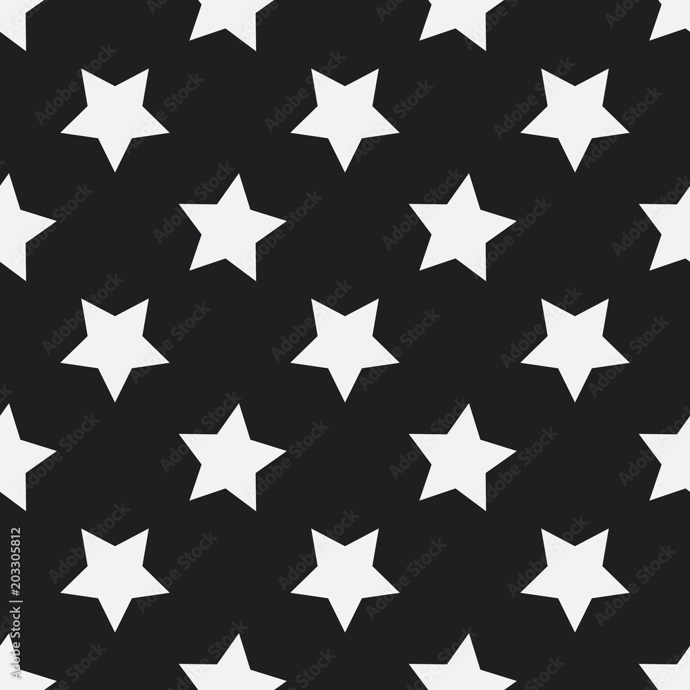 Black and white stars seamless vector pattern. Decorative texture. Simple minimal background. Black and white stars seamless vector pattern. Decorative texture. Simple minimal background.