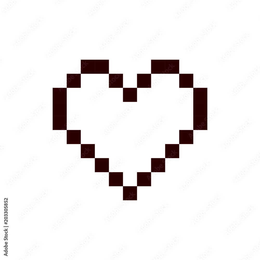 Heart pixel icon. Vector illustration. Love symbol. Heart pixel icon. Vector illustration. Love symbol.