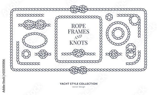 Nautical rope knots and frames
