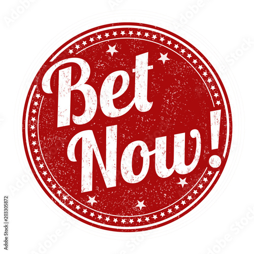 Bet now grunge rubber stamp