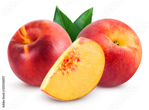 peach fruits Isolated