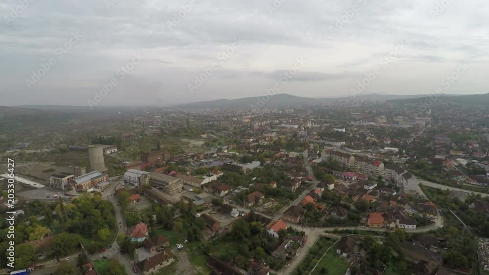 Aerial view of Hunedoara city Aerial view of Hunedoara city