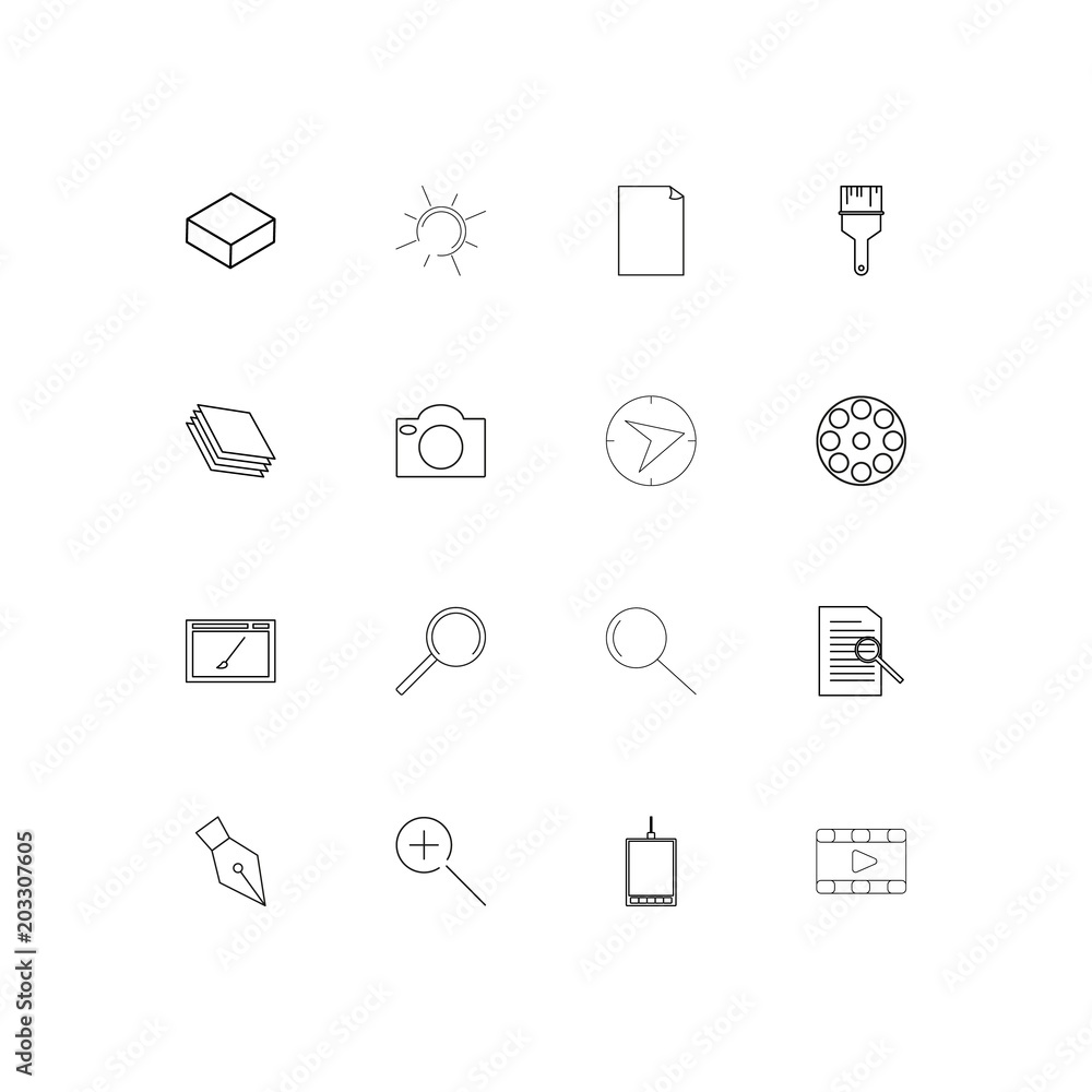 Creative Process And Design linear thin icons set. Outlined simple vector icons Creative Process And Design linear thin icons set. Outlined simple vector icons