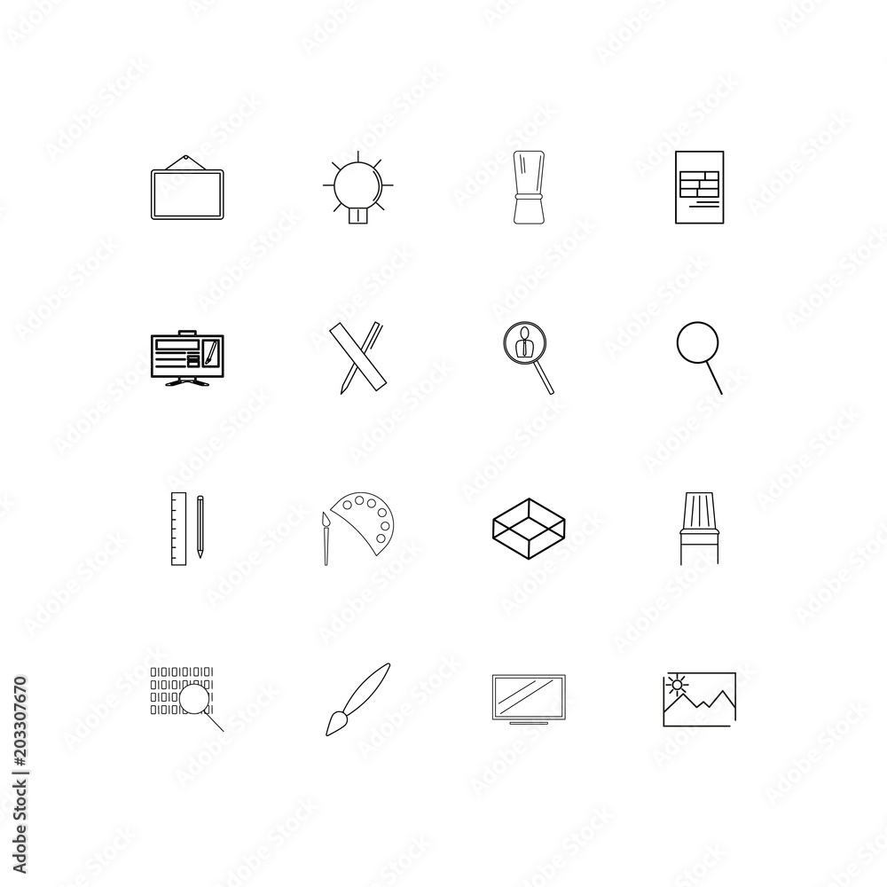 Creative Process And Design linear thin icons set. Outlined simple vector icons Creative Process And Design linear thin icons set. Outlined simple vector icons