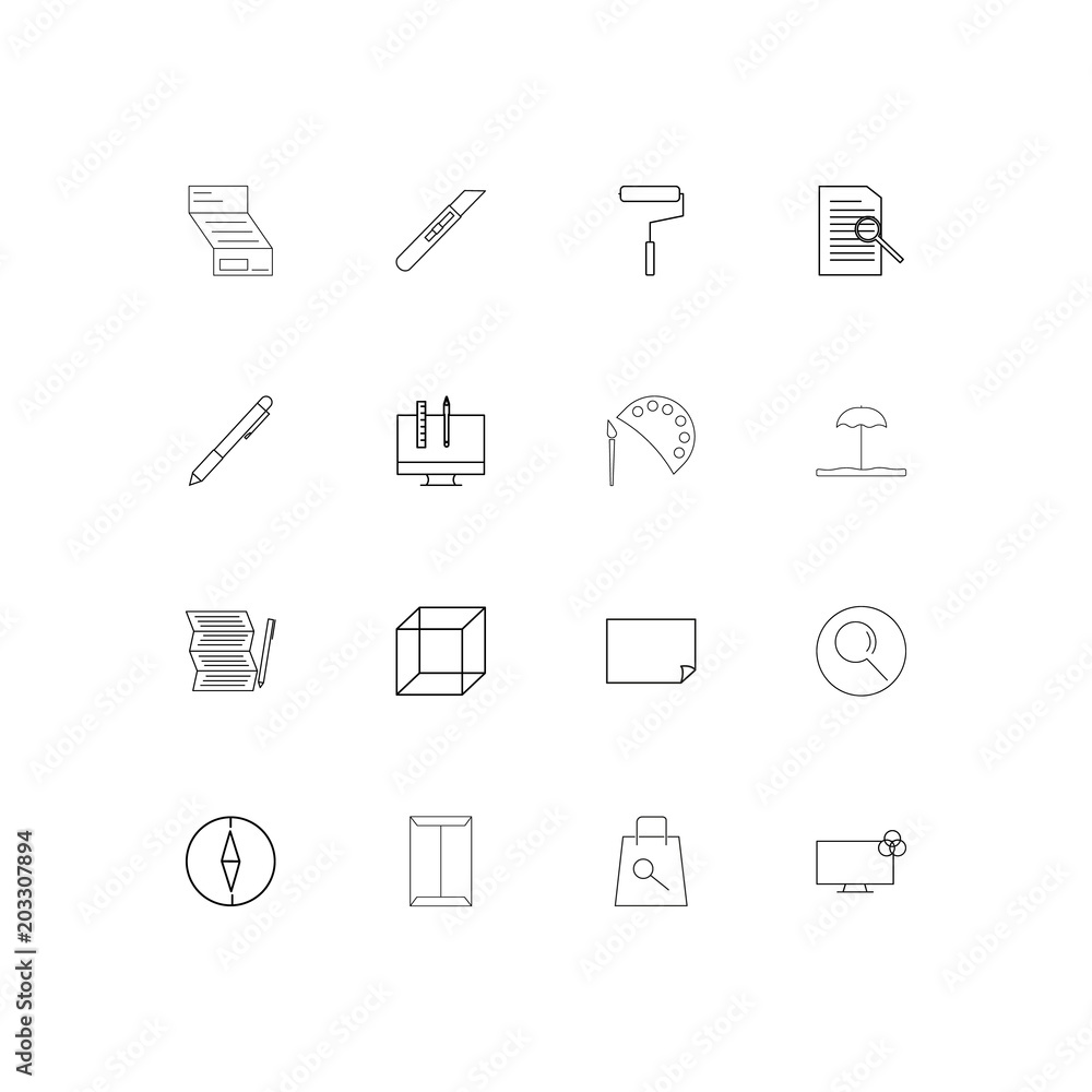 Creative Process And Design linear thin icons set. Outlined simple vector icons Creative Process And Design linear thin icons set. Outlined simple vector icons