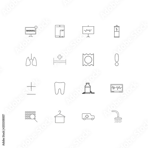 Healthcare And Medical linear thin icons set. Outlined simple vector icons