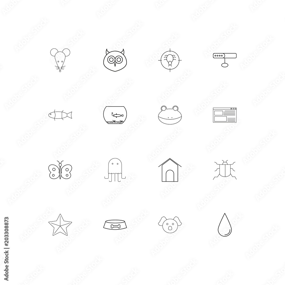 Animals linear thin icons set. Outlined simple vector icons Animals linear thin icons set. Outlined simple vector icons