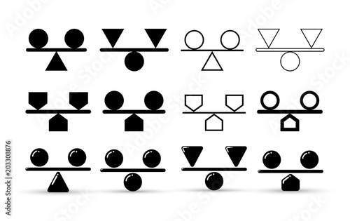 Set of stability icon. Vector illustration. Isolated on white background photo