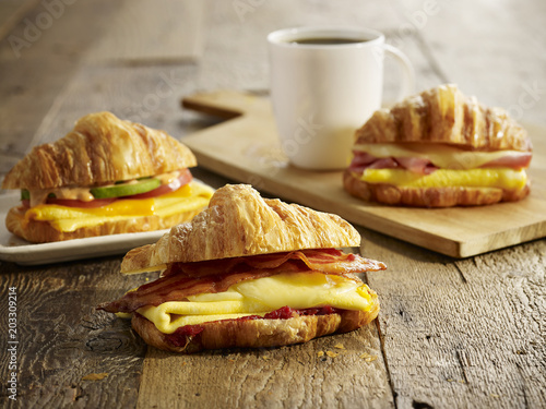 Egg Cheese and Bacon Croissant
