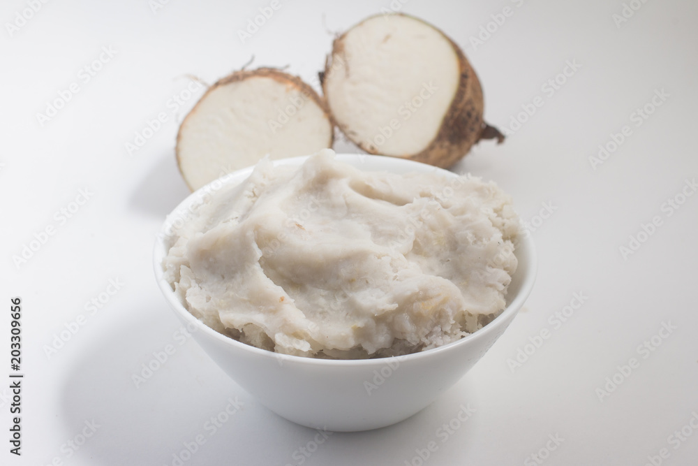 Mashed Yam, Inhame, Cara. Colocasia esculenta puree Mashed Yam, Inhame, Cara. Colocasia esculenta puree