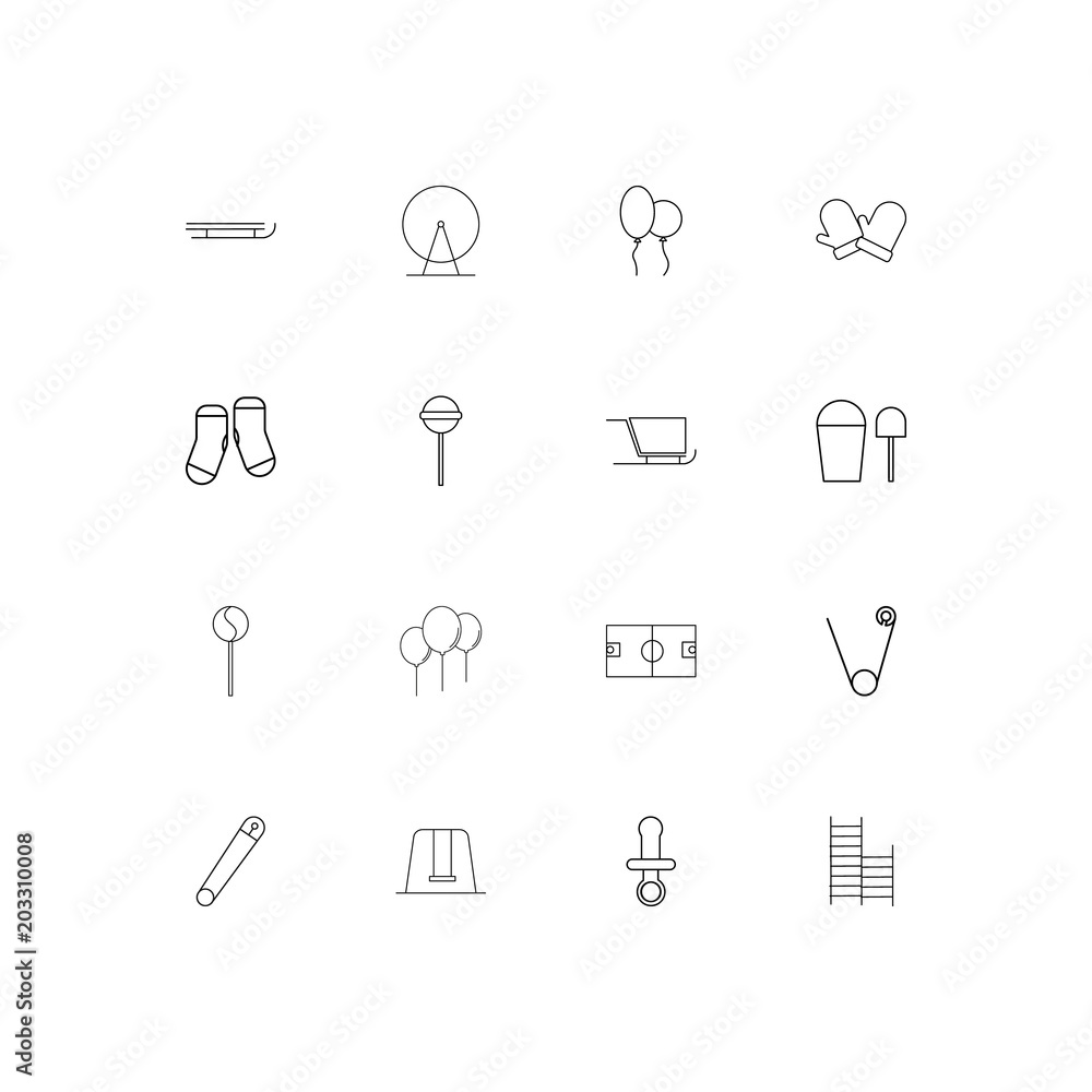 Baby, Kid And Newborn linear thin icons set. Outlined simple vector icons Baby, Kid And Newborn linear thin icons set. Outlined simple vector icons