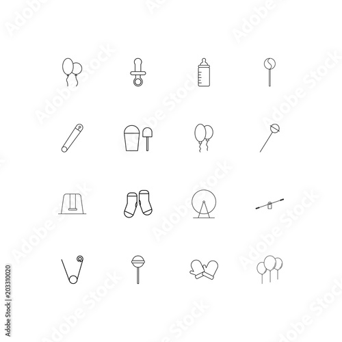 Baby, Kid And Newborn linear thin icons set. Outlined simple vector icons