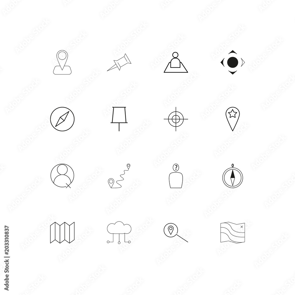 Maps And Navigation linear thin icons set. Outlined simple vector icons Maps And Navigation linear thin icons set. Outlined simple vector icons