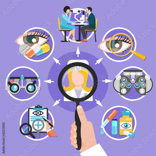 Oculist Icons Circle Composition 