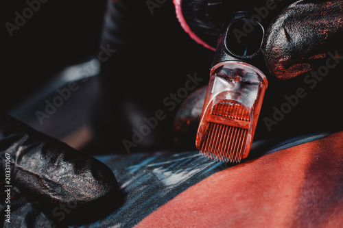 Canvas Print Needles for tattoo machine close-up