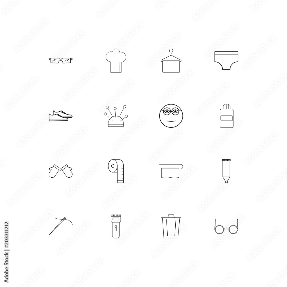 Beauty Dress And Clothes linear thin icons set. Outlined simple vector icons Beauty Dress And Clothes linear thin icons set. Outlined simple vector icons
