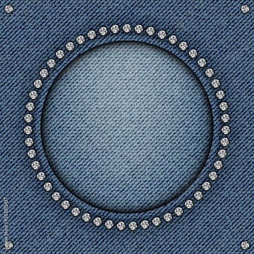 Blue jeans circle frame