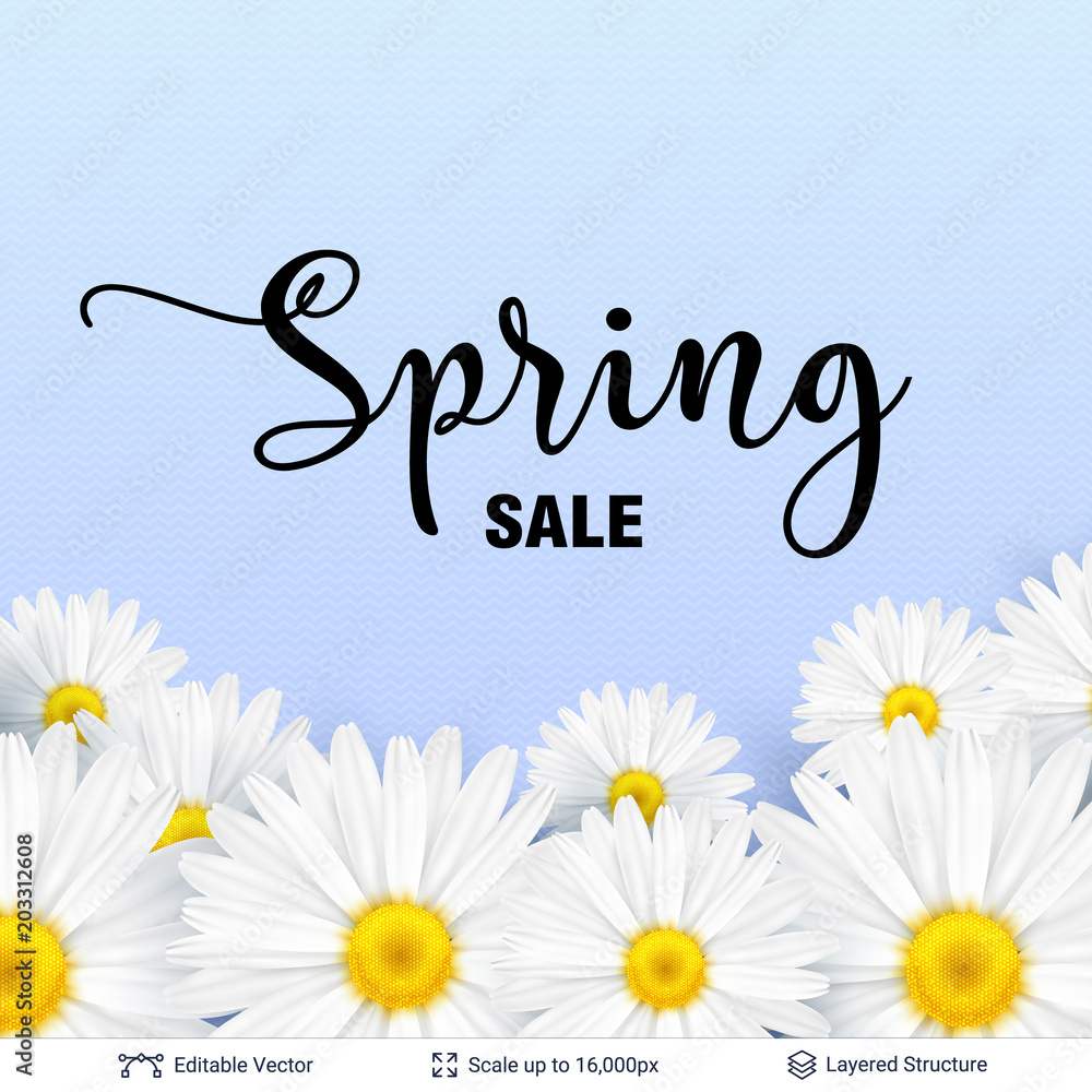Spring season flowers and sale text. Spring season flowers and sale text.