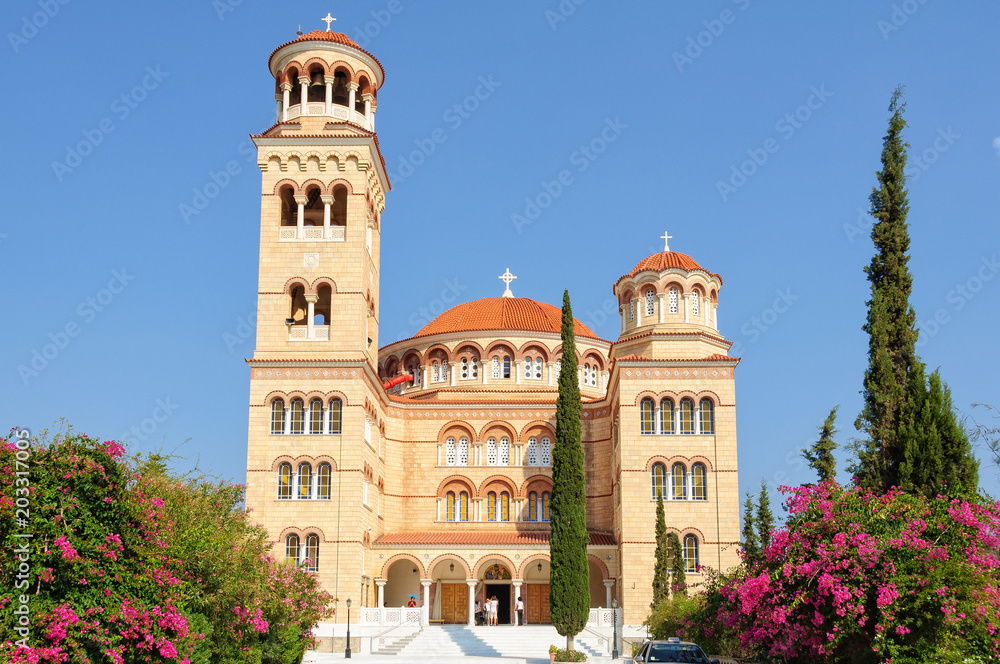 The imposing Church of Saint Nectarios near Kontos - Aegina Island, Greece