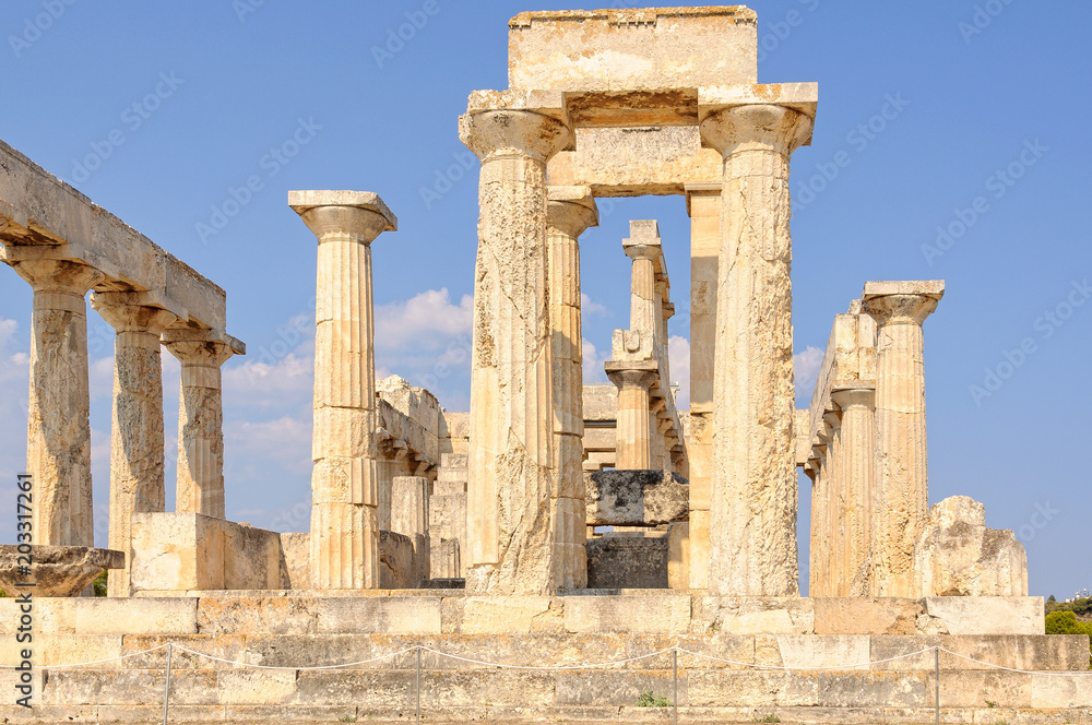 The Temple of Athena Aphaia is one of the ancient architectural wonders - Aegina, Greece The Temple of Athena Aphaia is one of the ancient architectural wonders - Aegina, Greece