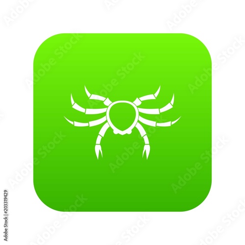 Crab sea animal icon digital green for any design isolated on white vector illustration