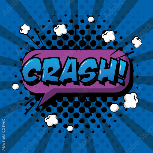 comic pop art speech bubble crash retro decoration