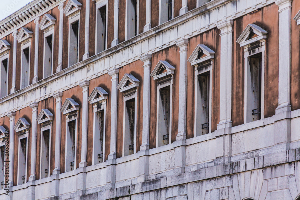 Rows of Windows on Venice Building