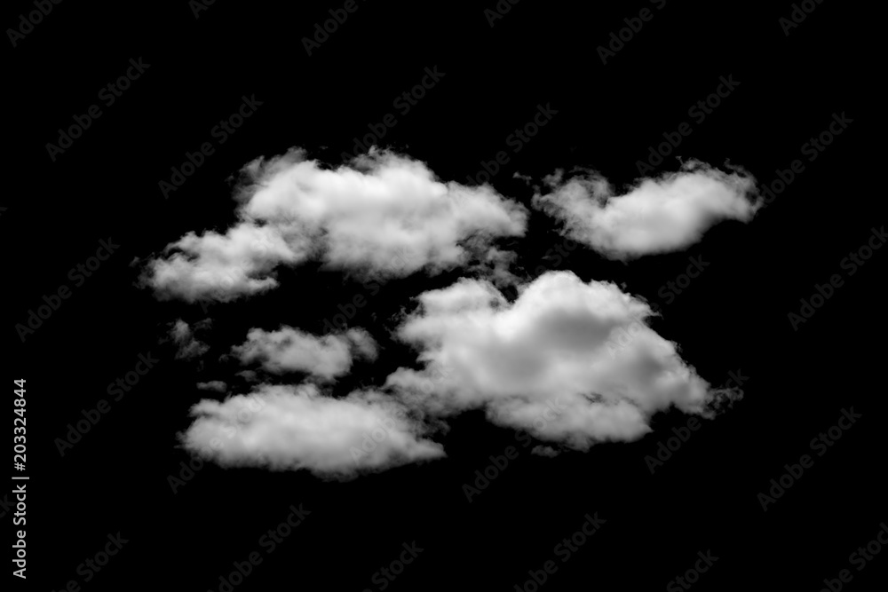 White cloud on black background White cloud on black background