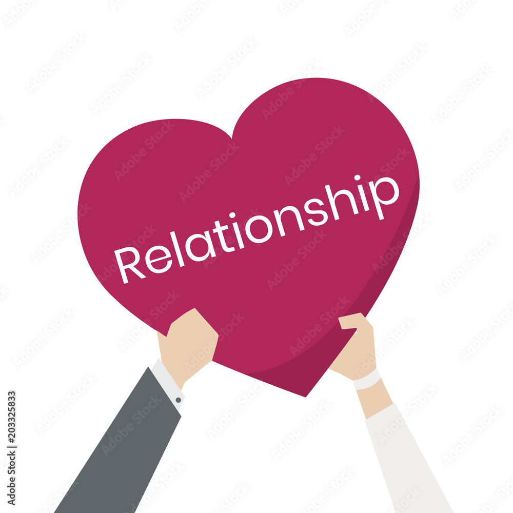 Illustration of heart shaped icon relationship Illustration of heart shaped icon relationship