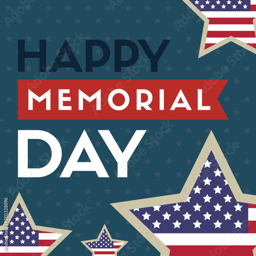 Happy memorial day background star and stripes