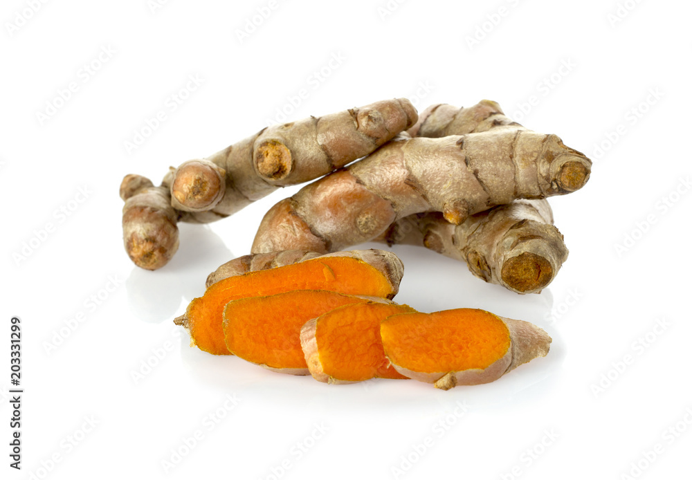 fresh turmeric (curcuma) isolated on white. fresh turmeric (curcuma) isolated on white.