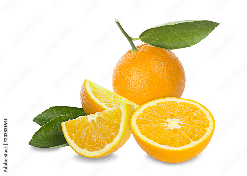 Orange fruit. Orang slice isolate on white. With clipping path. Orange fruit. Orang slice isolate on white. With clipping path.