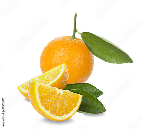 fresh orange isolated on white background
