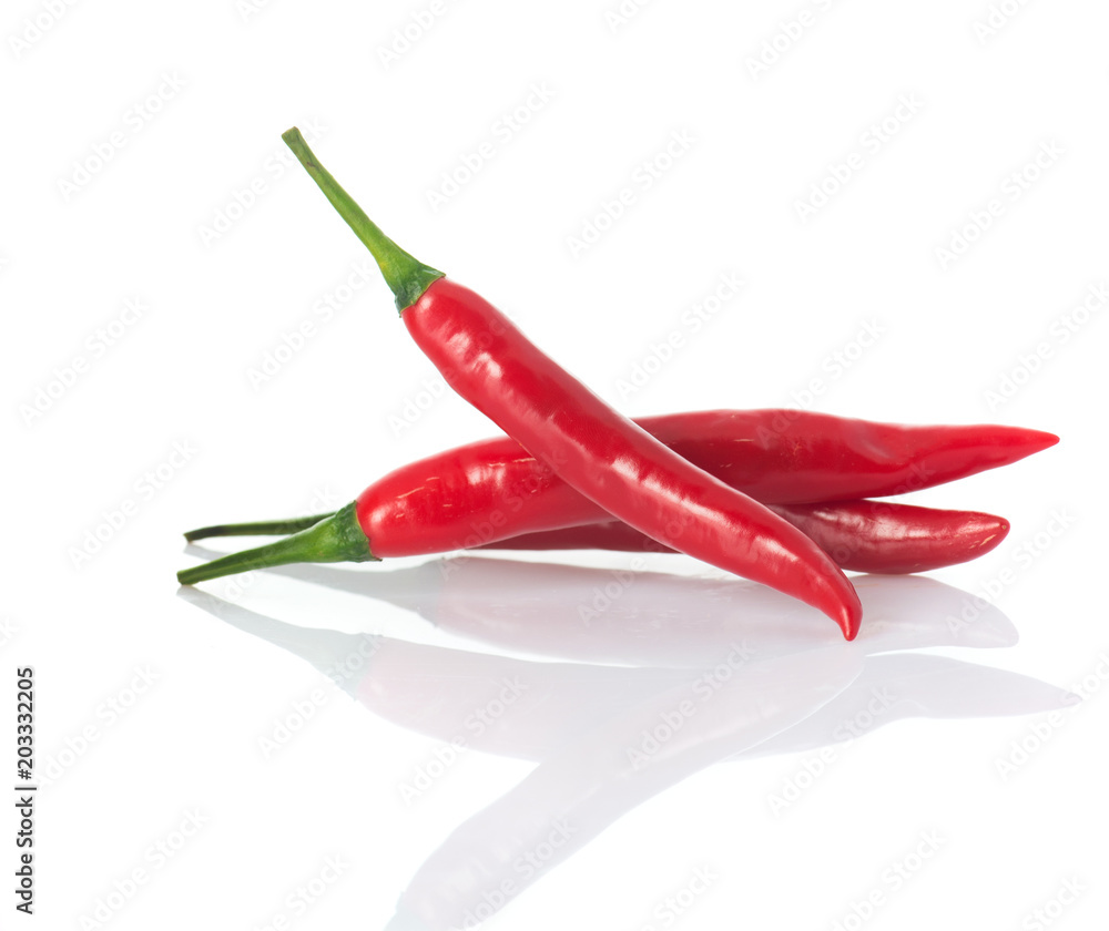 red chilli on white background red chilli on white background
