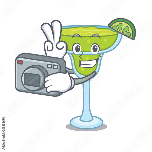 Photographer margarita mascot cartoon style