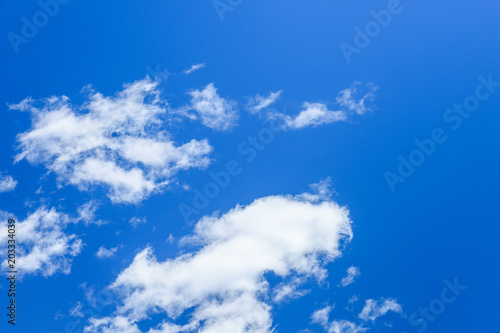 White fluffy clouds in a deep blue sky © ihorbondarenko
