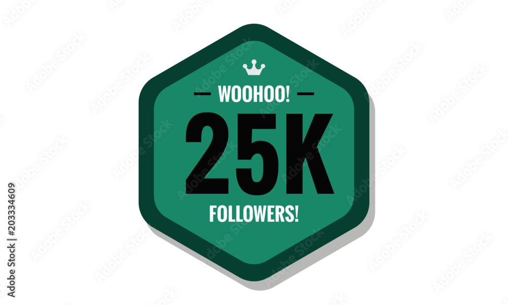 Woohoo 25K Followers Sticker for Social Media Page or Profile Post Woohoo 25K Followers Sticker for Social Media Page or Profile Post