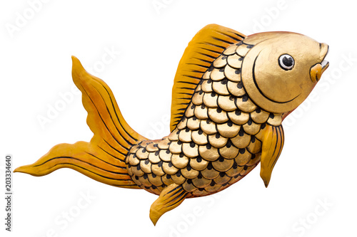 Obraz na plátně The golden fish of statue.