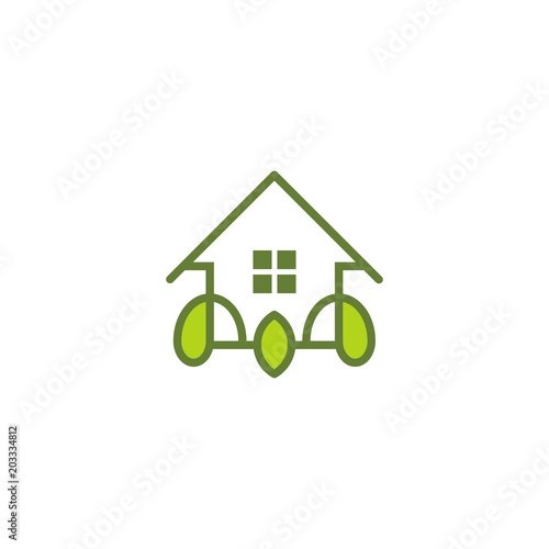 Home Leaf Green Nature Creative Abstract Template  Logo