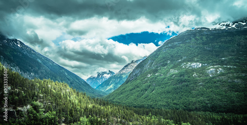 beautiful rocky mountains in june in whitepass near skagway alaska © digidreamgrafix